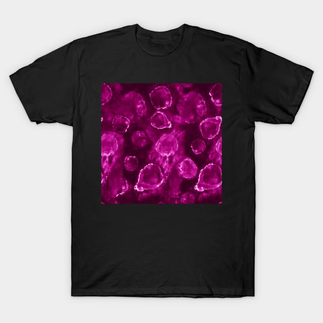 Burgundy Tie-Dye Orbs T-Shirt by Carolina Díaz